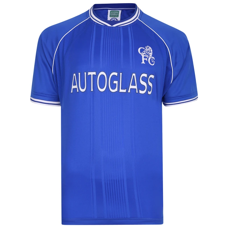 Image of Score Draw Chelsea 2000 Retro Football Shirt CHEL00HPYSS-S S Mens Sportswear