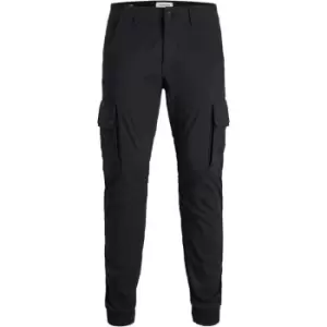 Image of Jack and Jones Warner Cargo Trousers - Black