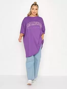 Image of Yours Oversized 'la' Tunic. Purple, Purple, Size 20, Women