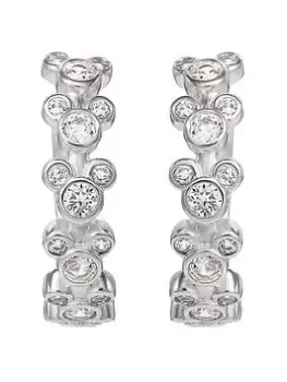 Disney Mickey Mouse Silver Plate Huggie Stone Set Stud Earrings, Multi