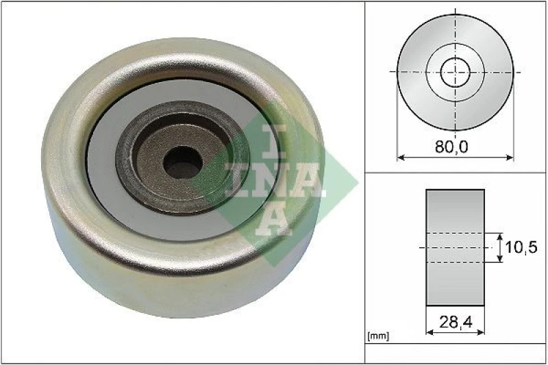 Image of Deflection / guide pulley, V-ribbed belt INA 532 0933 10