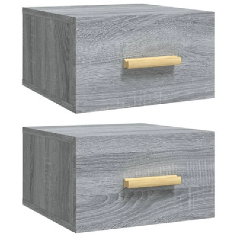 Image of VIDAXL Wall-mounted Bedside Cabinets 2 pcs Grey Sonoma 35x35x20cm Vidaxl 8720287086833