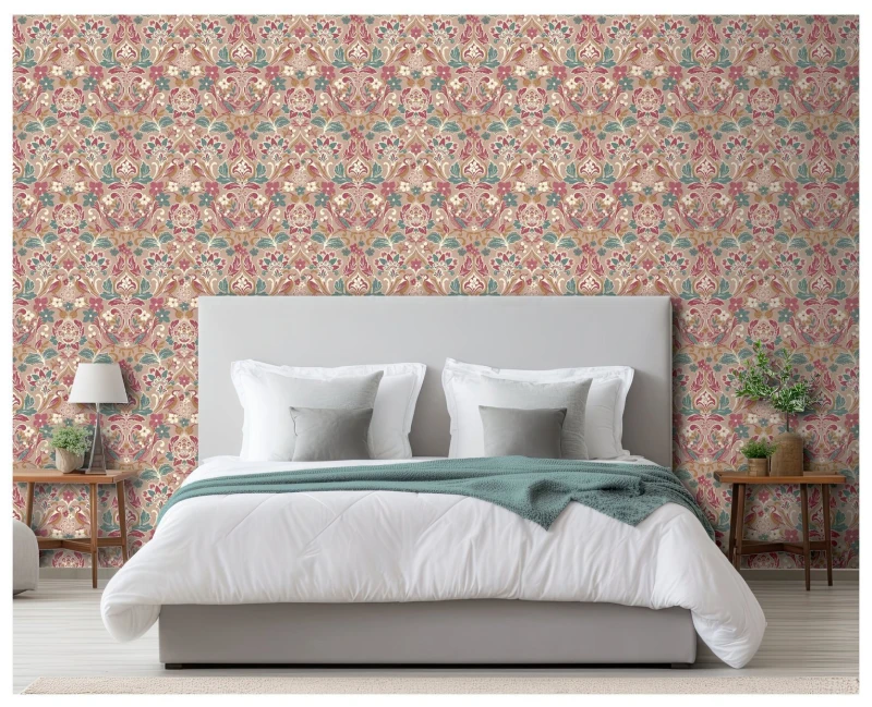 Image of Arthouse Arthouse Folk Floral Pink Wallpaper
