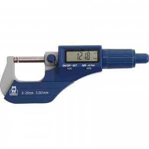 image of Moore and Wright MW200-01DBL Digital External Micrometer 0mm - 25mm