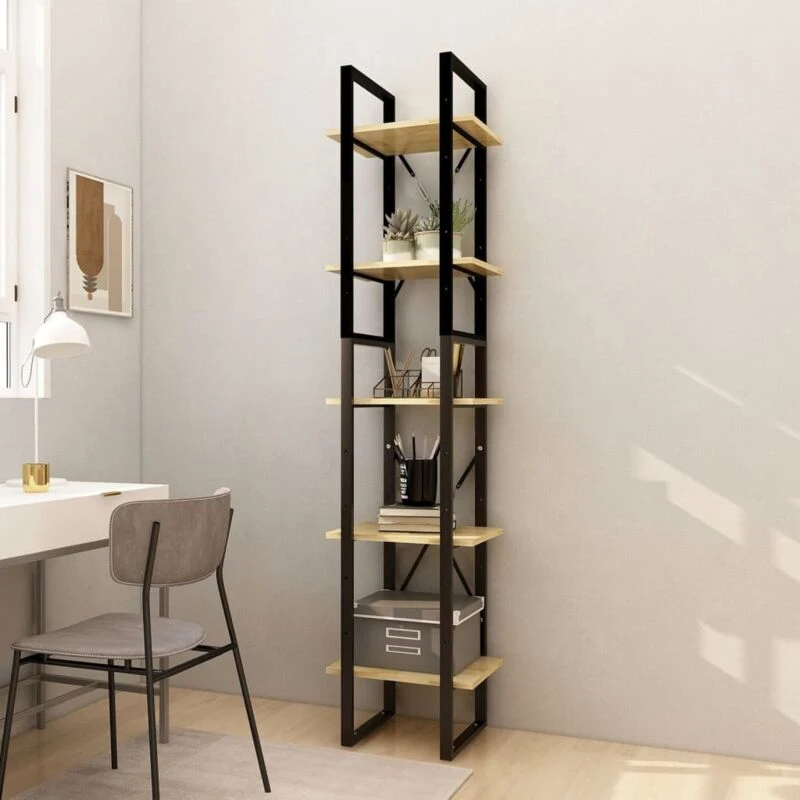 Image of VIDAXL 5-Tier Book Cabinet 40x30x175cm Pinewood Vidaxl 8720286649299