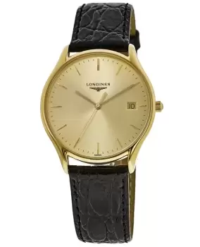 image of Longines Lyre Quartz Champagne Dial Leather Strap Unisex Watch L4.759.2.32.2 L4.759.2.32.2