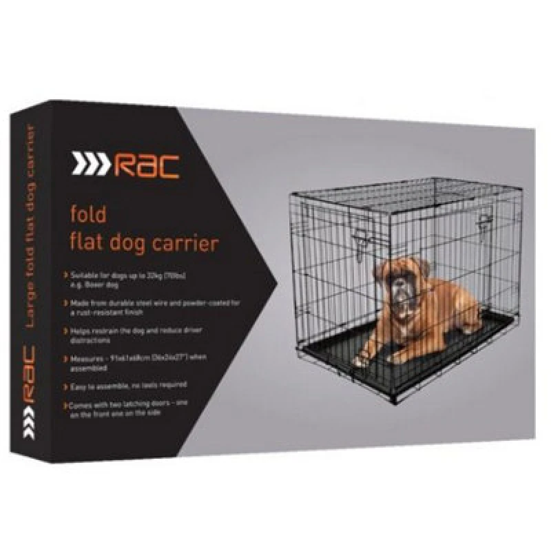 Image of RAC Metal Fold Flat Crate With Plastic Tray - Medium, Black 53223