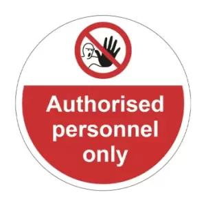 Image of 'authorised Personnel Only' Floor Graphic (400mm Dia)