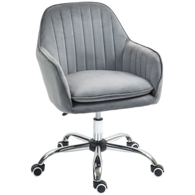 Image of HOMCOM Office Chair, Swivel Desk Chair w/ Adjustable Height, Grey Grey