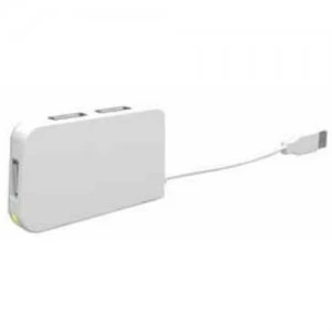 image of Approx (APPHT4W) External 4-Port USB 2.0 Travel Hub, LED, White