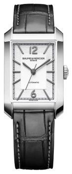 image of Baume & Mercier Hampton Automatic Opaline Silver Dial Watch