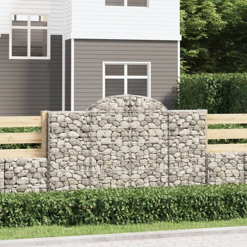 Image of VIDAXL Arched Gabion Baskets 6 pcs 200x50x120/140cm Galvanised Iron Vidaxl 3146345