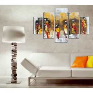 image of ST250 Multicolor Decorative MDF Painting (5 Pieces)