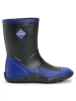 Image of Muck Boots KIDS FORAGER WELLINGTON BOOT, Black/Blue, Size 7 Younger