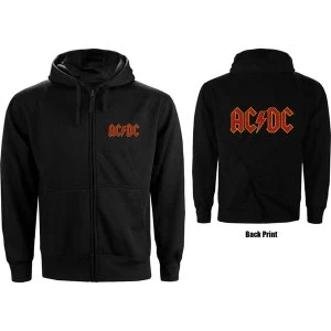 image of AC/DC - Logo Mens Large Zipped Hoodie - Black