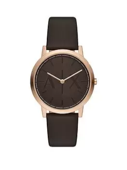 Image of Armani Exchange Dale Leather Strap Watch