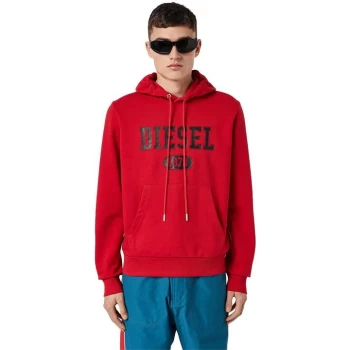 Image of Diesel 1978 Over The Head Hoodie - Red