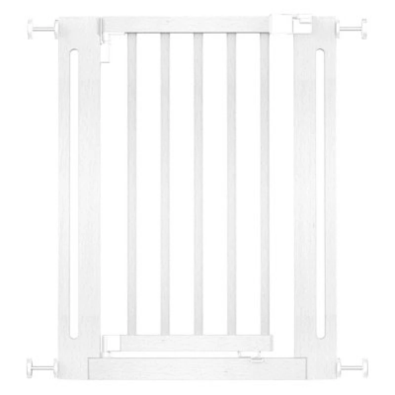 Image of Safetots Wooden Elegance Gate, White, 63Cm - 71Cm, Pressure Fit Safety Gate, Baby Gate For Stairs And Doors, Easy Installation