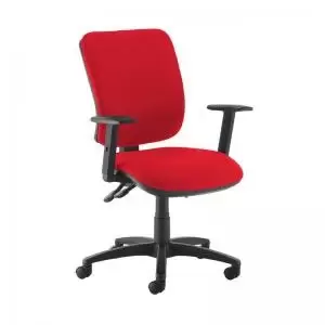 image of Senza high back operator chair with adjustable arms - Panama Red