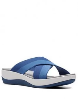 image of Clarks Arla Elin Low Wedge Sandal - Blue