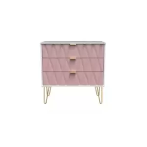 Image of Welcome Furniture Copenhagagen 3 Drawer Chest - Kobe Pink and White