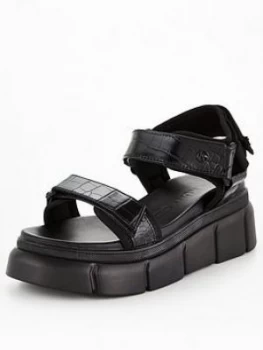 image of Kg Rigged Wedge Sandal - Black