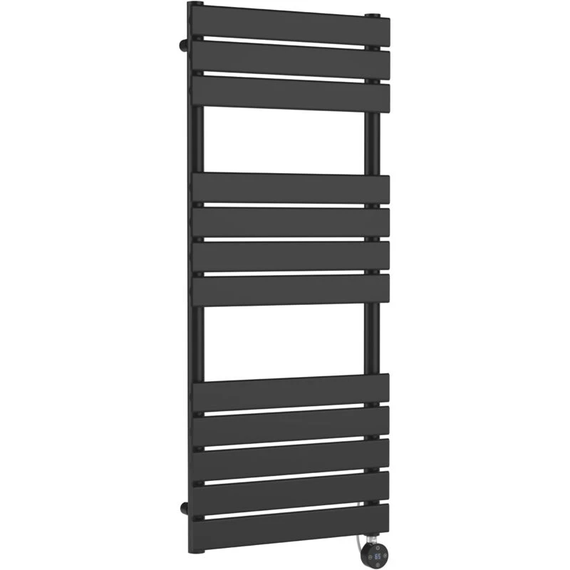 Image of Nuie Electric Flat Towel Rail 12 Bar 1213 X 500Mm Anthracite, Grey HL159