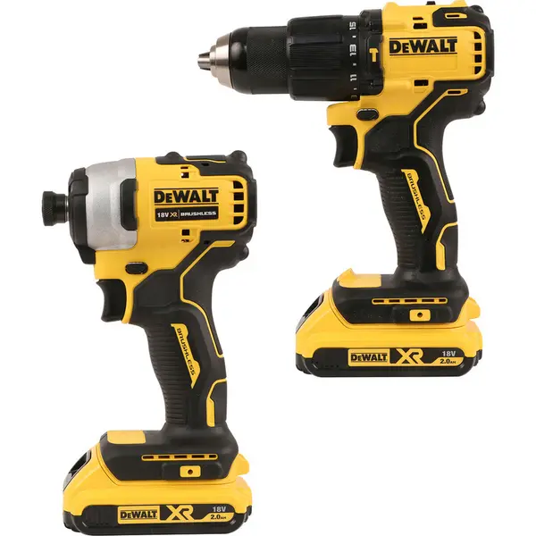 Image of DEWALT DCK2062D2T-GB 18V XR Brushless Compact Combi Drill & Impact Driver Twin Pack 2 x 2.0Ah
