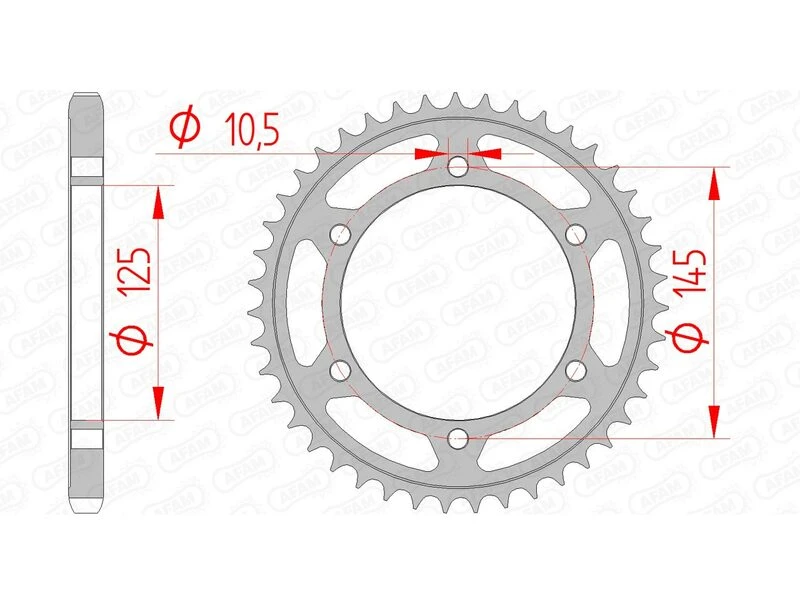 Image of AFAM 12603-44 Chain Sprocket Steel Chain Sprocket (5479)