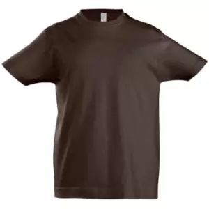 Image of SOLS Kids Unisex Imperial Heavy Cotton Short Sleeve T-Shirt (8yrs) (Chocolate)