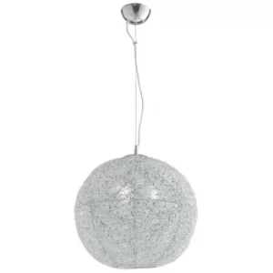 Image of Fan Europe ASTRA 3 Light Dome Pendant Ceiling Light Chrome, Crystals 45x47cm