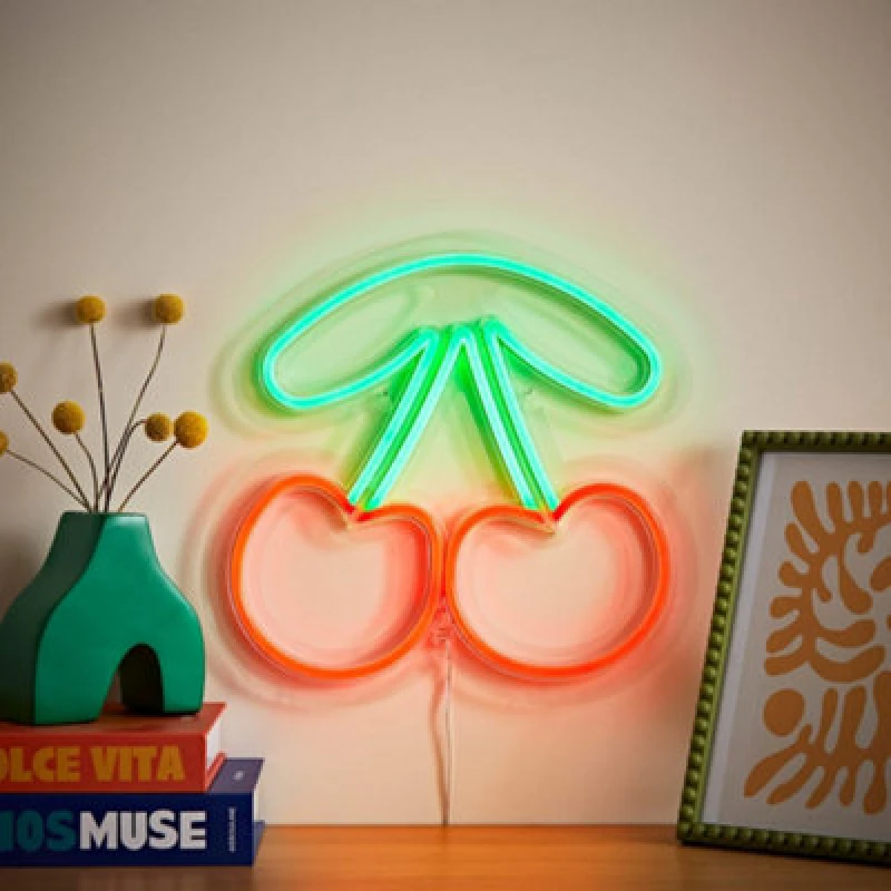 Image of Valuelights Cherries Neon Sign Deoration Wall Light
