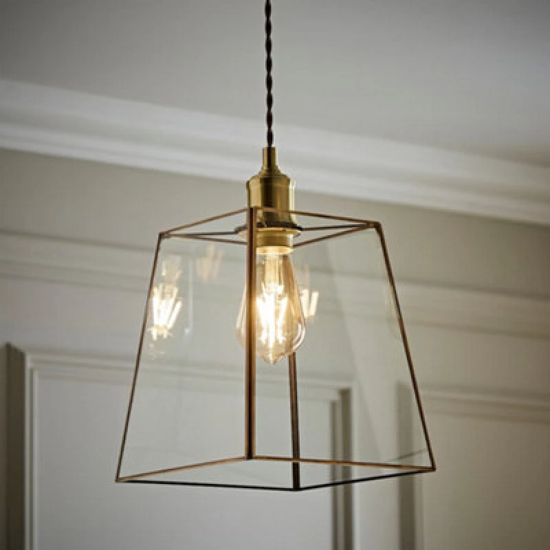 Image of VALUELIGHTS Glass Lantern Easy Fit Ceiling Light Shade Living Room Hallway Bedroom Lights 26779
