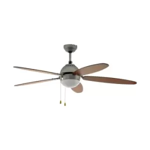 Image of Remote Control Ceiling Fan & Light Satin Nickel Steel 1 x 60W E14 Bulb