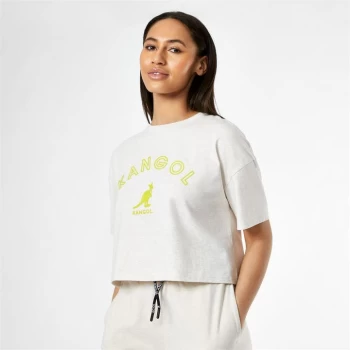 Image of Kangol Logo Boxy T-Shirt - Oatmeal