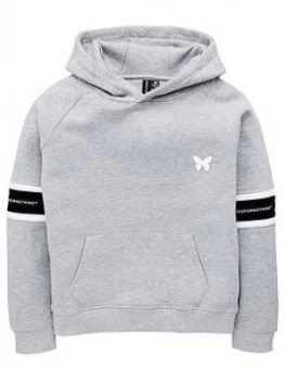 Image of Good For Nothing Boys Taped Overhead Hoodie - Grey, Size 8-10 Years