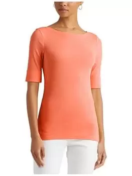 Image of Lauren by Ralph Lauren Judy-elbow Sleeve-knit - Portside Coral, Pink, Size XS, Women