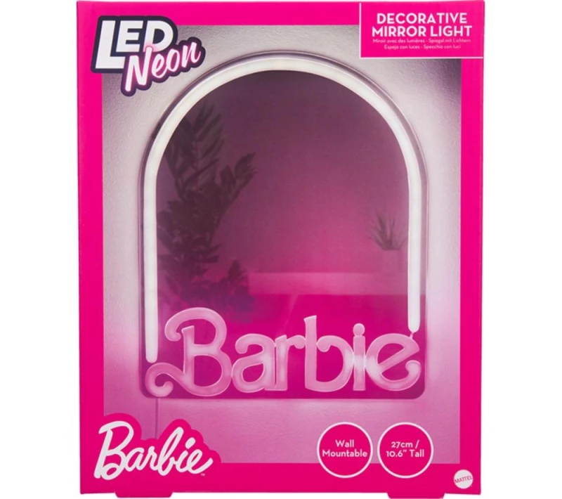 Image of PALADONE Barbie Wall Mountable LED Neon Mirror 5056577755985