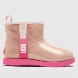 image of UGG Pale Pink Classic Clear Mini Ii Girls Junior Boots