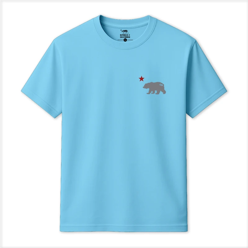 Image of Republic of California Mens Cali Bear T-Shirt in Light Blue Size: Medium Light Blue Male M