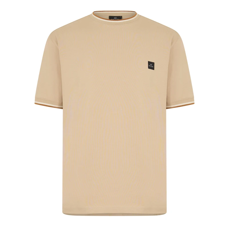 Image of Paul Smith Logo Patch T-Shirt Beige 61 male 2XL