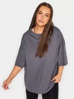 Image of Yours Boxy Tee. Flat Grey, Size 18, Women