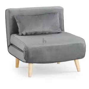 image of Kendal Grey Velvet Single Futon Sofa Bed