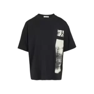 Image of Calvin Klein Jeans Glitched Monogram T-Shirt - Black