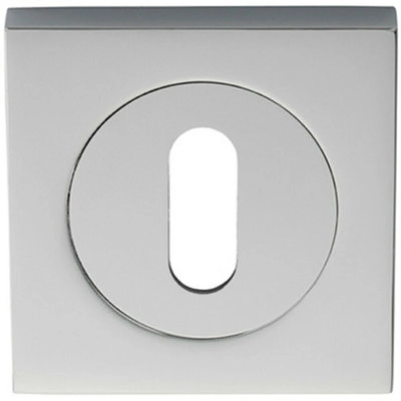 Image of Loops Square Lock Profile Escutcheon 51 x 51mm Concealed Fix Polished Chrome Multi unisex