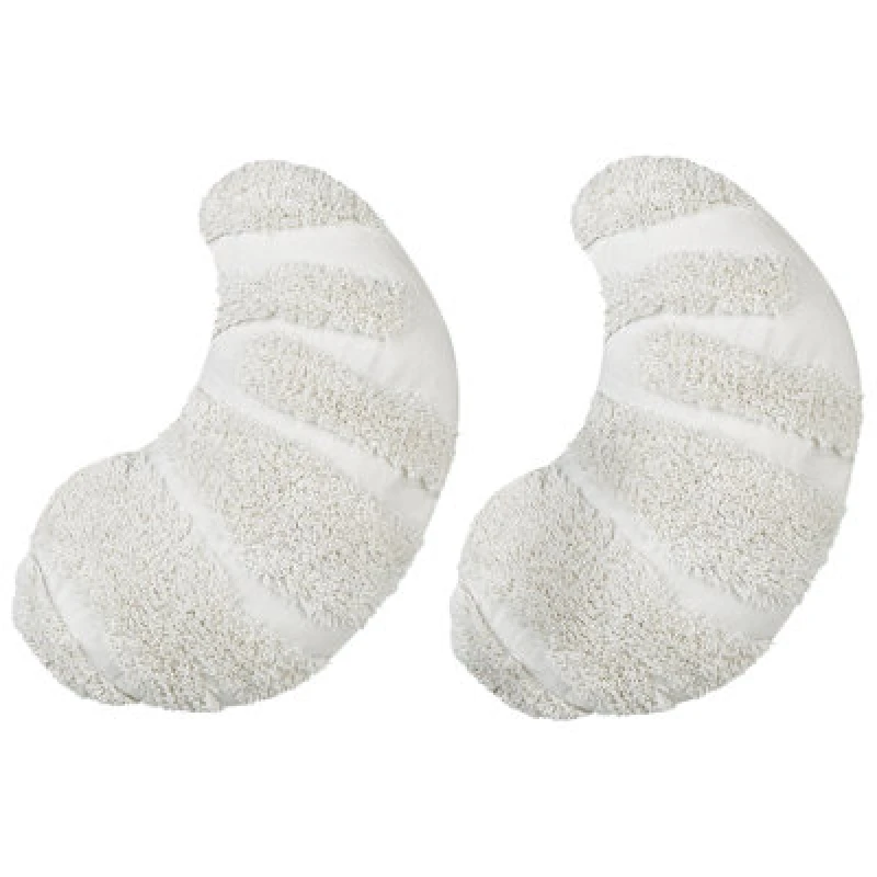 Image of Beliani Set Of 2 Decorative Cushions Snowdrop Cotton 40 X 25cm White