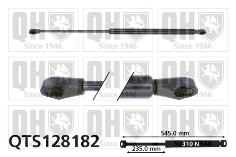Image of QUINTON HAZELL Bonnet strut QUINTON HAZELL QTS128182