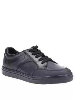 Image of Hush Puppies Shawn Junior School Shoes - Black, Size 11 Younger