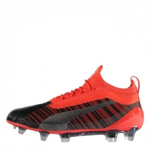 image of Puma One 5.1 FG Junior Football Boots - Black/NrgyRed