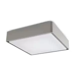 image of Leds-C4 Kossel - Outdoor LED Square Flush Ceiling Light Grey 22cm 644lm 3000K IP65